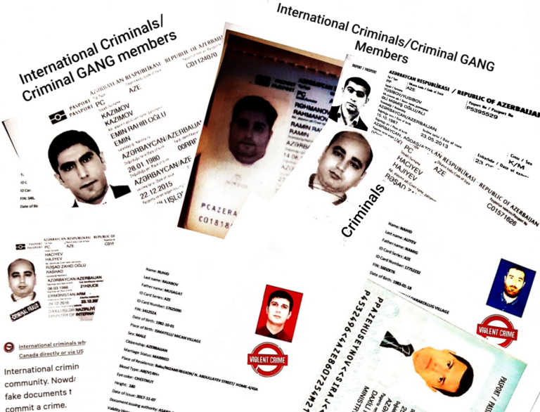 Criminal Gang Members Emin Kazimov, Ali Yusibov, Rashad Hajiyev, Ramin Rahmanov, Ruhid Rajabov, Siraj Huseynov, Nahid Aliyev, Rovshan Abudov and Ramazanli Ismayil were prevented from going to Canada with fake documents