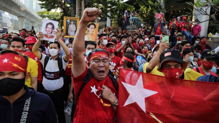 Myanmar protests against coup continue as military junta frees thousands of prisoners